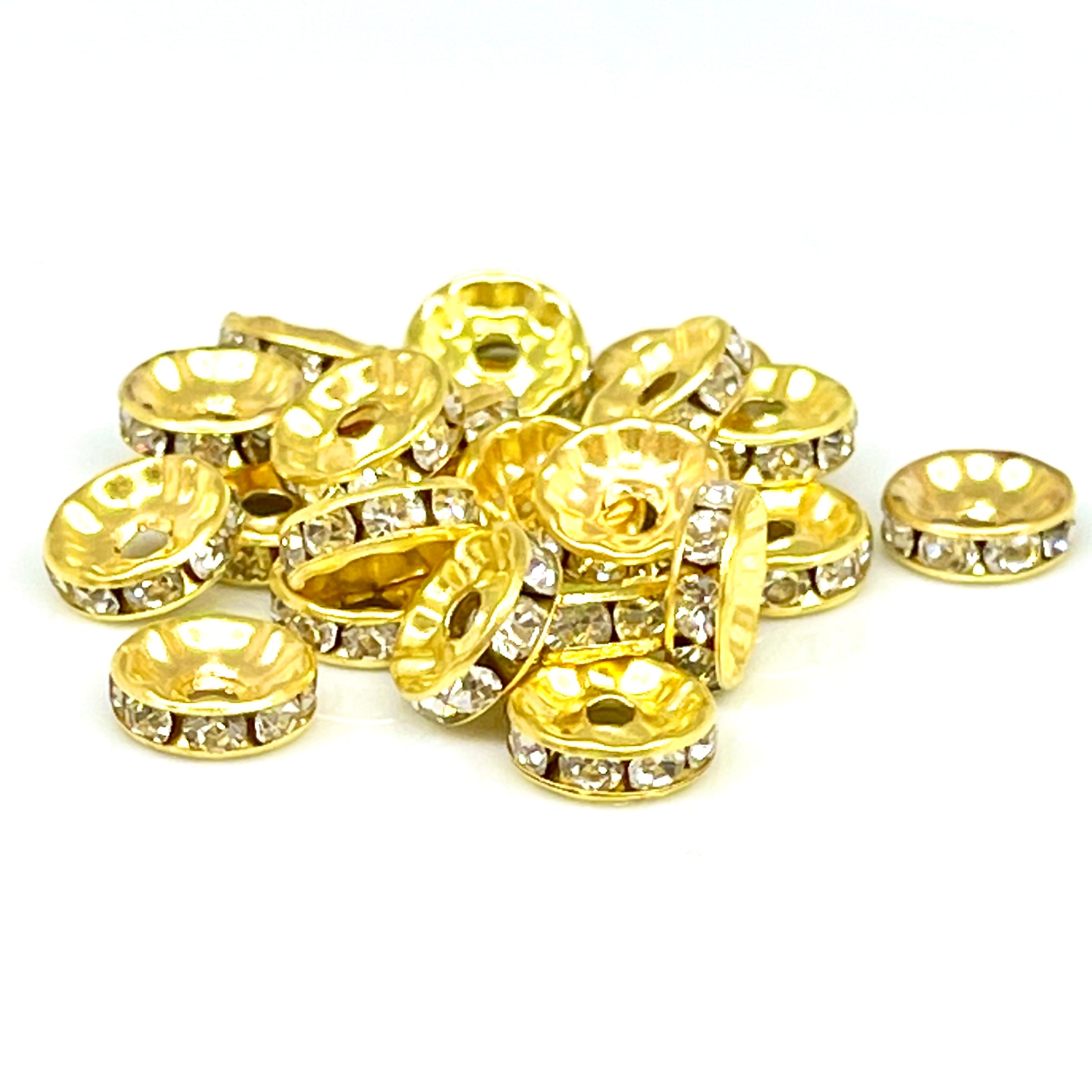 Rose Gold Rhinestone Spacer Beads - 10mm – RCS Blanks, LLC