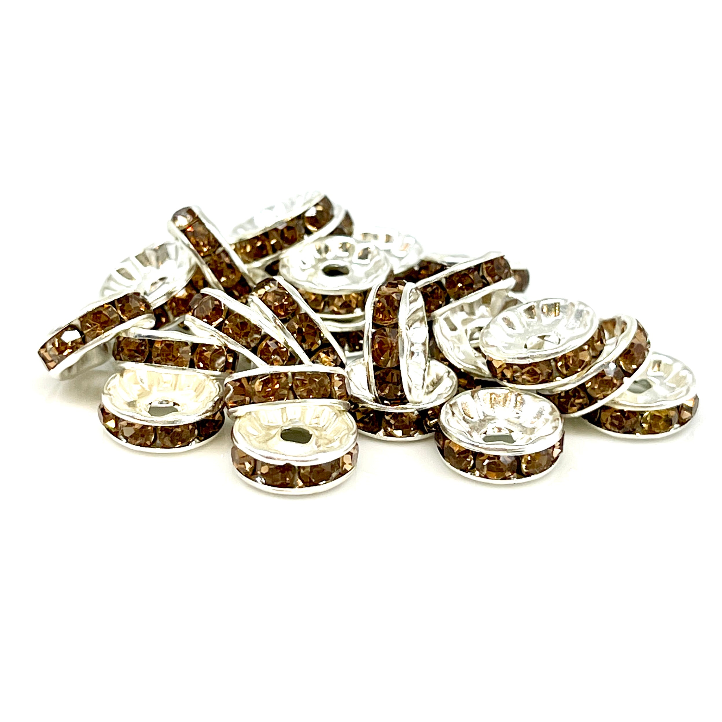 Rose Gold Rhinestone Spacer Beads - 10mm – RCS Blanks, LLC