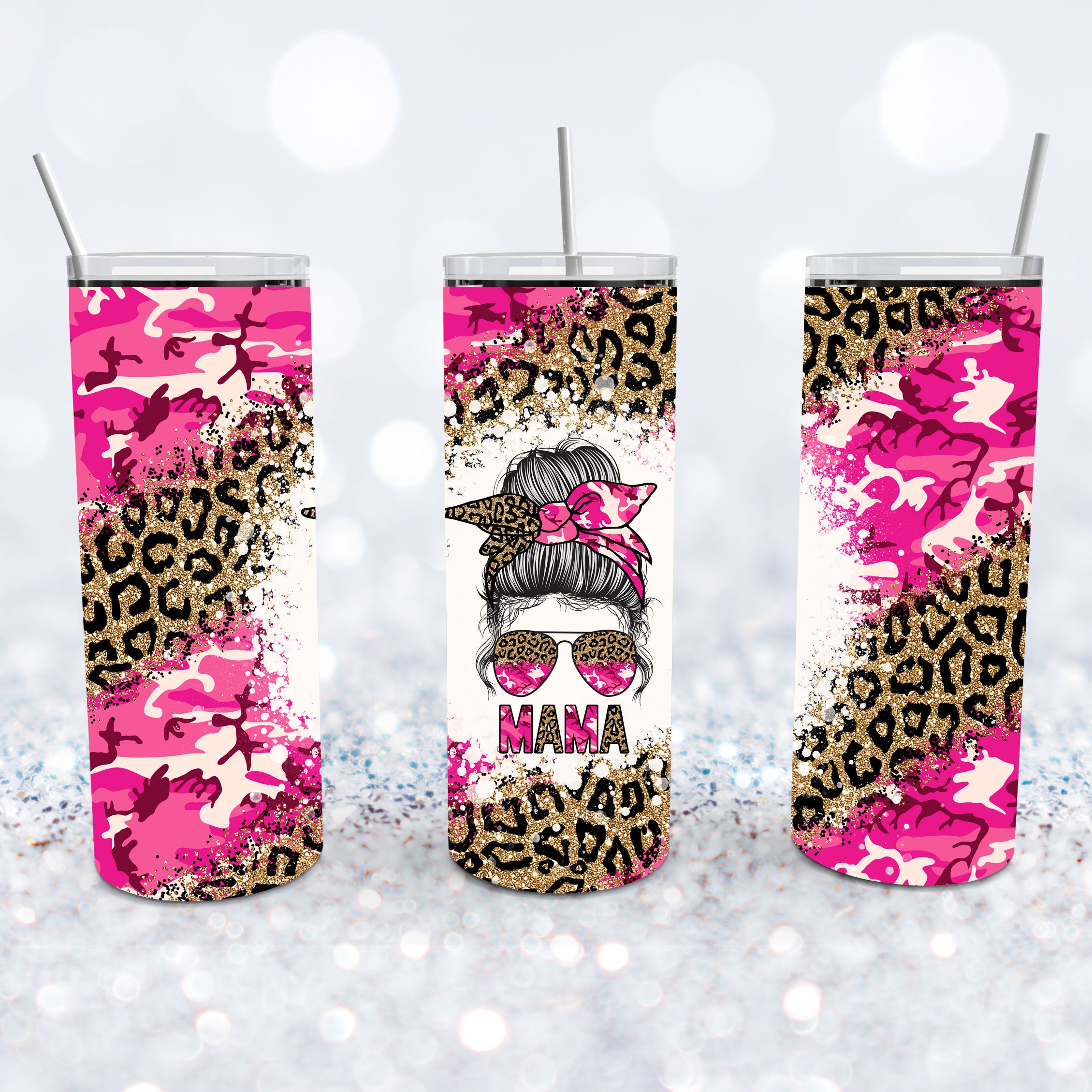 Monogram Pink Leopard Tumbler