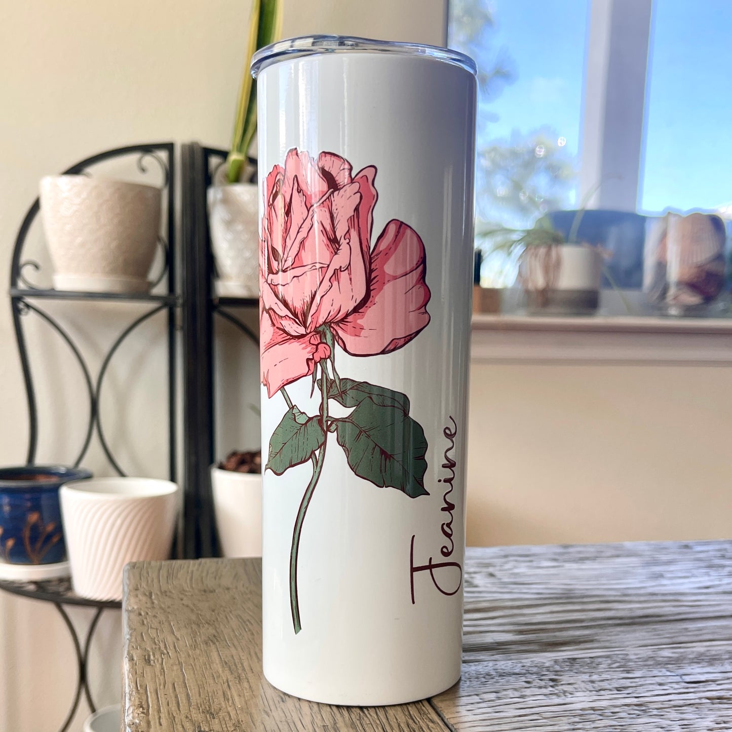 Colorful Birth Month Flower Personalized Tumbler