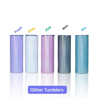 Tumbler 20oz Straight Super Glitter Sublimation Blanks (Clearance)