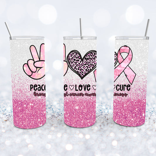 Peace Love Cure Tumbler