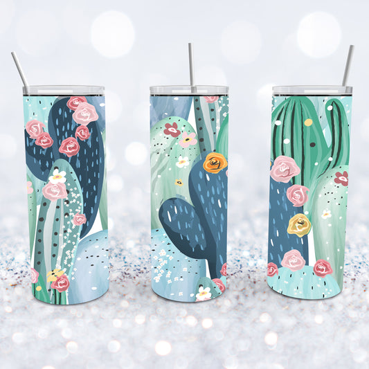 Floral Cactus Tumbler