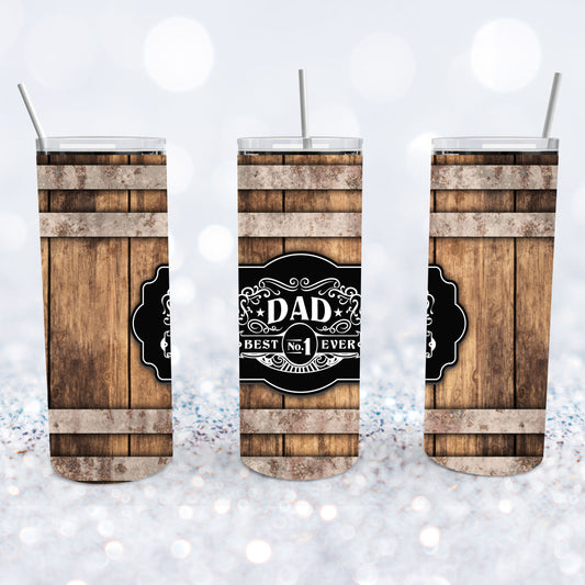 No 1 Dad Whiskey Barrel Tumbler