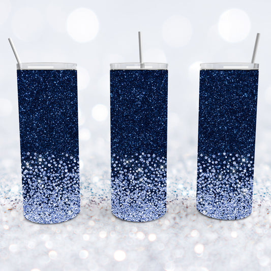 Navy Glitter Ombre Tumbler