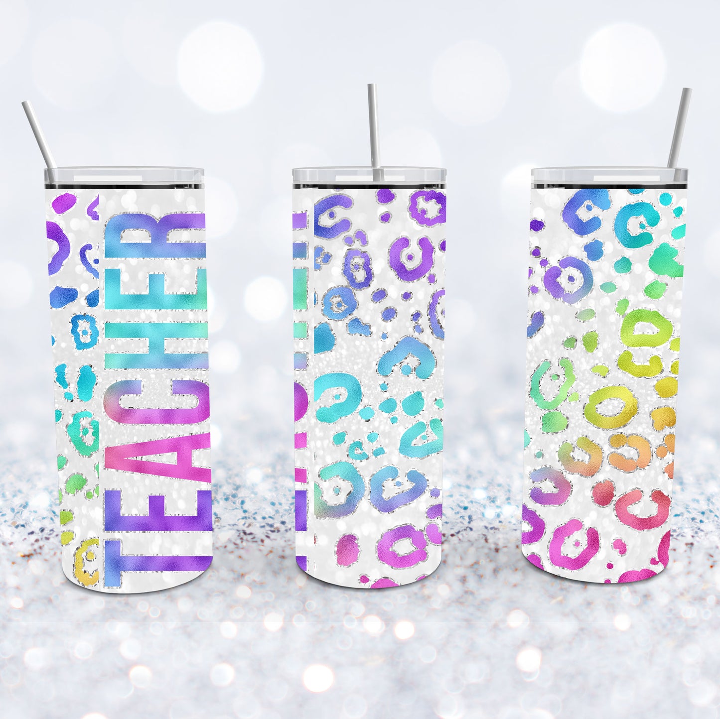 Teacher Leopard Foil Tumbler