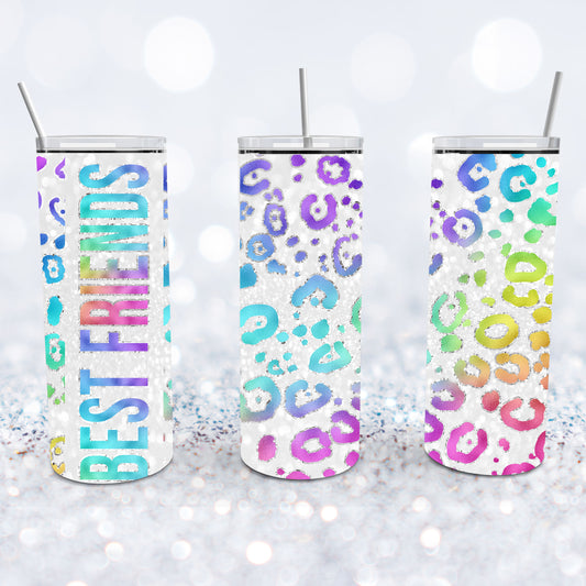 Best Friends Leopard Foil Tumbler