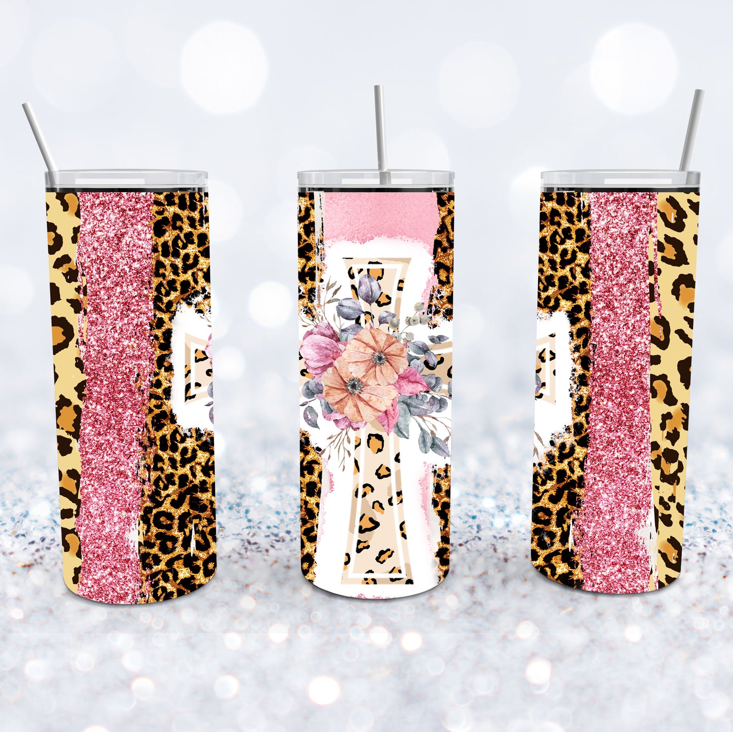 Floral Faith Cross Tumbler