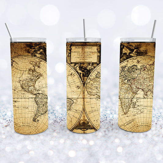 Vintage World Map Tumbler