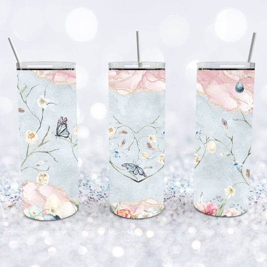 Water Color Flowers And Twigs Tumbler