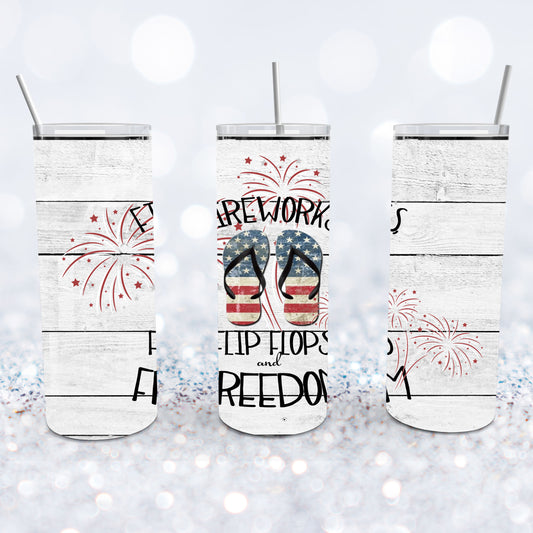 Fireworks, Flip Flops And Freedom Tumbler