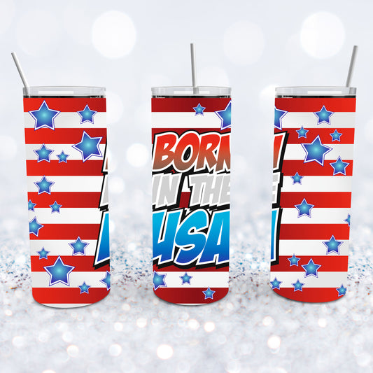 Patriotic Born In The USA Tumbler