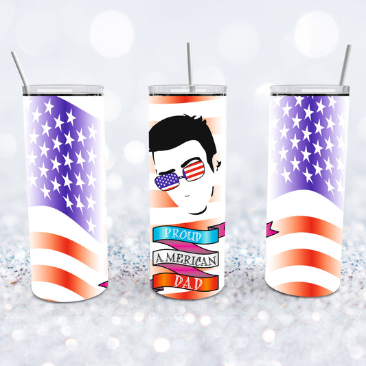 Patriotic Proud American Dad Tumbler