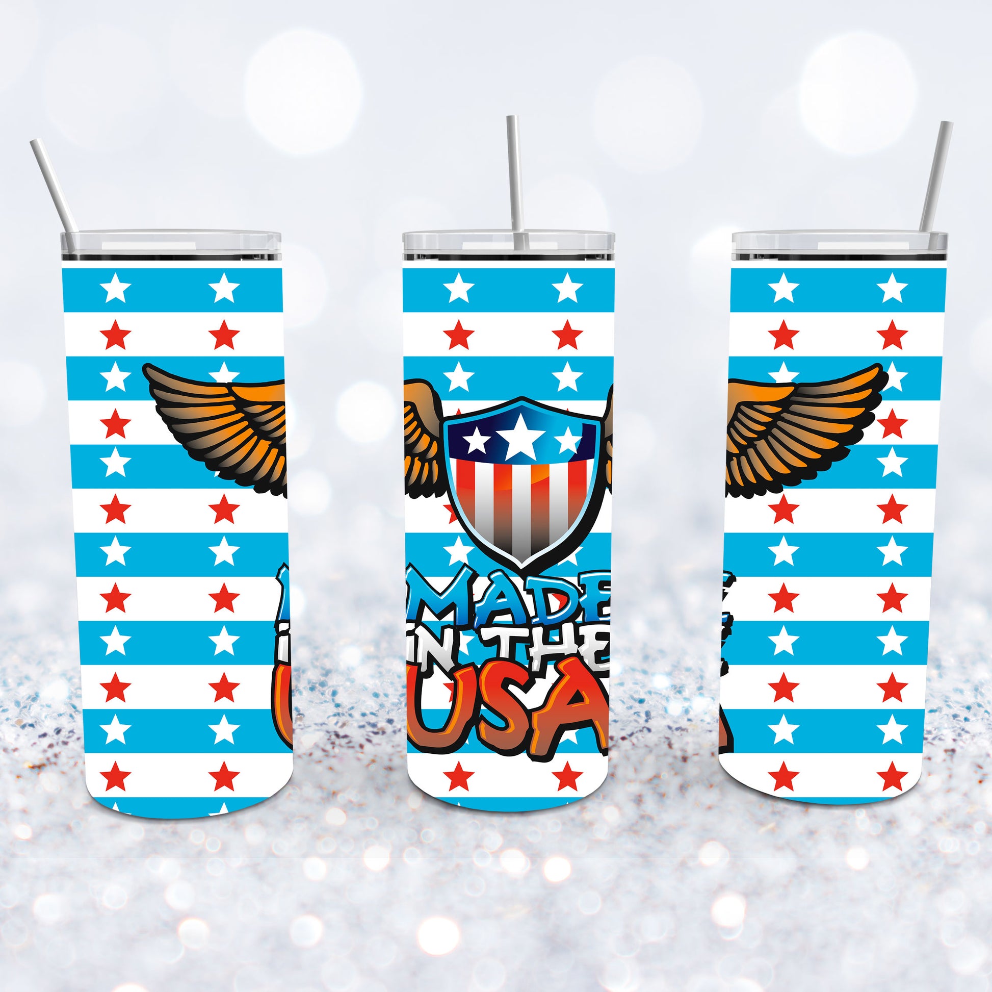 Made In The USA Insulated Tumbler with Straws Mr.Horsepower Clay Smith Cams  Vacuum Thermal Mug