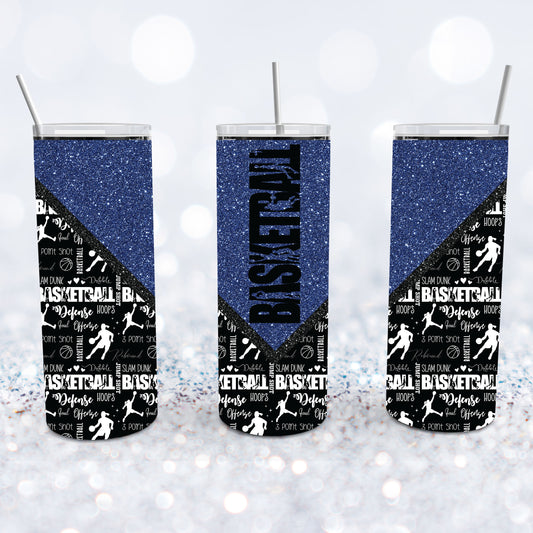 Basketball - Navy Blue Tumbler