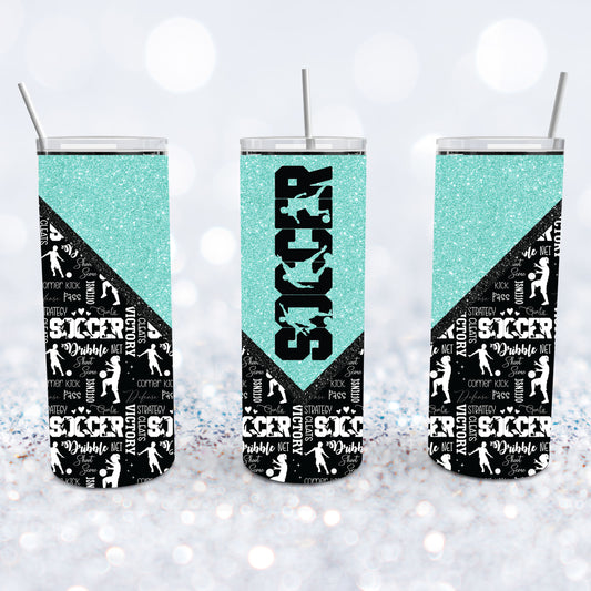 Soccer - Teal Tumbler