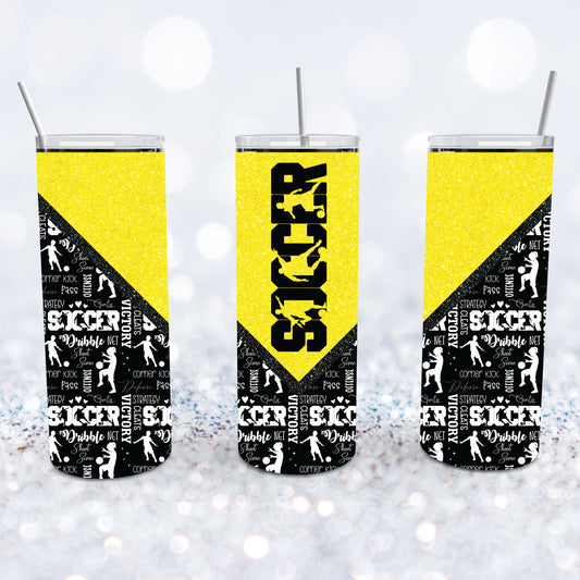 Soccer - Yellow Tumbler