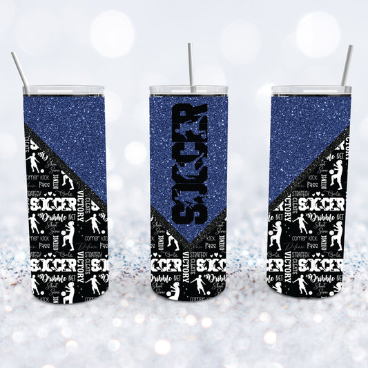 Soccer - Navy Blue Tumbler