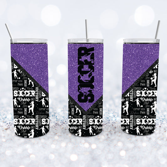 Soccer - Purple Tumbler