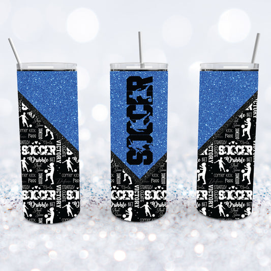 Soccer - Blue Tumbler