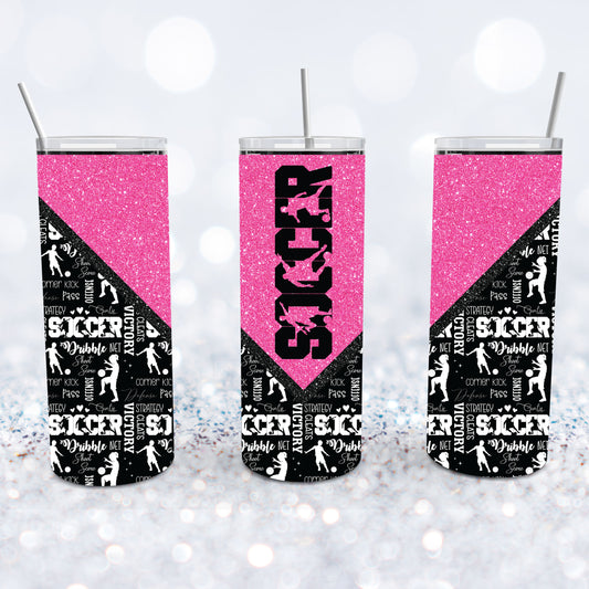 Soccer - Bright Pink Tumbler