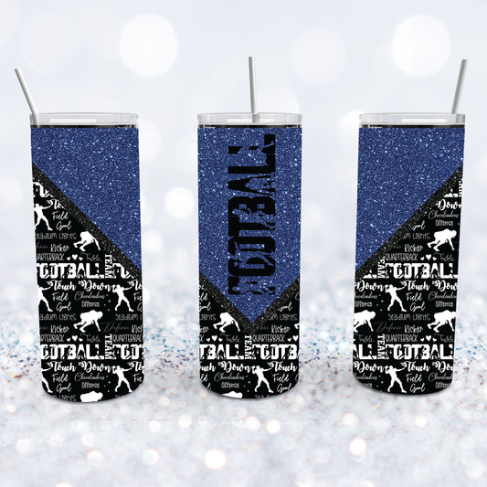 Football - Navy Blue Tumbler