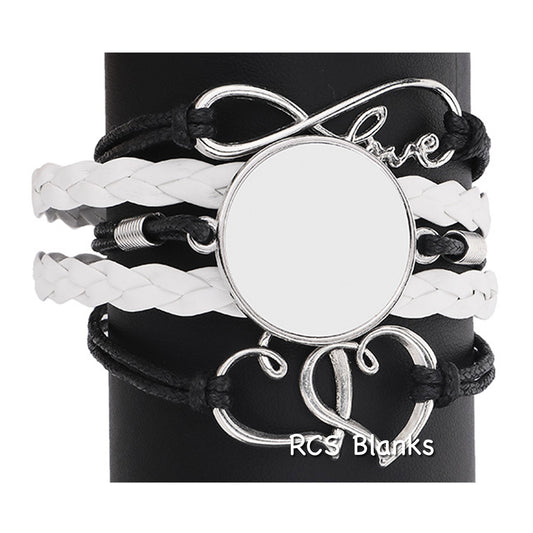 Bracelet Leather Sublimation Jewelry White